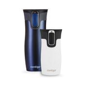 Contigo West Loop Monaco 470 ml + West Loop Mini 300 ml biały metalik - Zestaw kubków termicznych