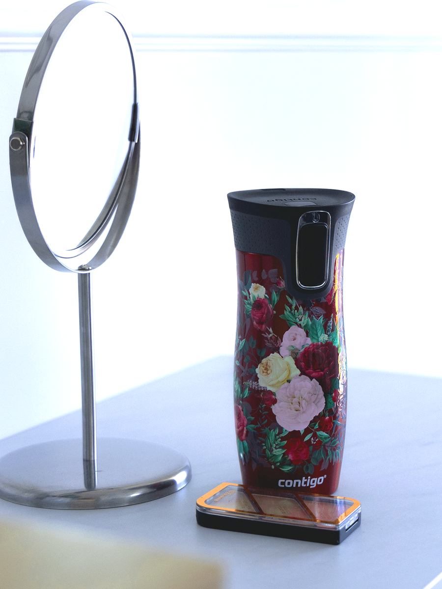 Contigo West Loop 2.0 - Kubek termiczny - 470ml - Kwiaty - Czerwony