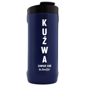 Dr.Bacty Notus - Kubek termiczny na kawę 2w1 - 360 ml - Kuźwa - granatowy