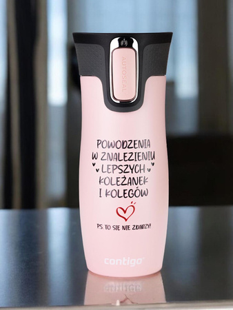 Kubek termiczny Contigo West Loop 2.0 470ml - Na odejście z pracy  - Różowy Mat