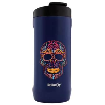 Kubek na napoje Dr.Bacty Notus 360 ml - Kolorowa czaszka - granatowy