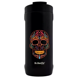 Dr.Bacty Notus - Kubek termiczny 2w1 - 360 ml - Czaszka - czarny