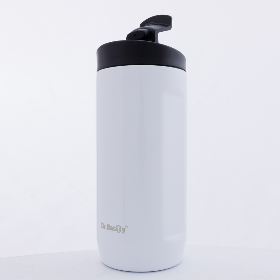 Dr.Bacty Notus - Kubek termiczny na kawę 2w1 - 360 ml - biały