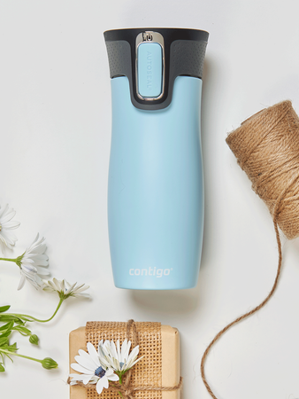 Contigo West Loop 2.0 - Kubek termiczny - 470ml - I love You - Błękitny Mat