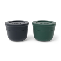 Monbento Zestaw 2pojemników Temple S BlackOnyx/DarkGreen