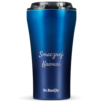 Dr.Bacty Apollo 2.0 - Kubek termiczny na kawę - Smacznej kawusi - 360 ml - Monaco Blue