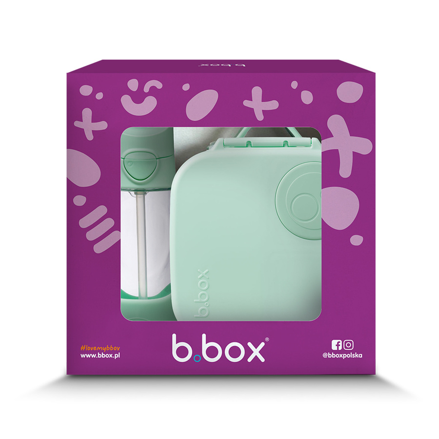 b.Box Zestaw Prezentowy Mini Lunchbox + Bidon ze Słomką 450ml Spearmint