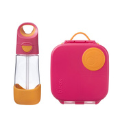B.Box Zestaw Mini Lunchbox + Butelka tritanowa ze słomką 450ml Strawberry Shake