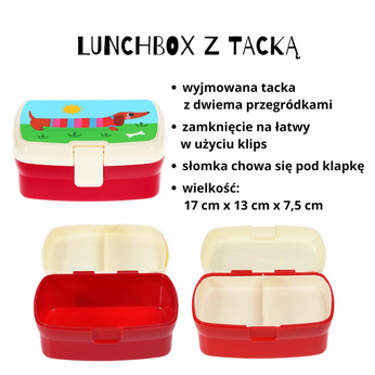 Rex London Zestaw śniadaniowy lunchbox i bidon Jamniki
