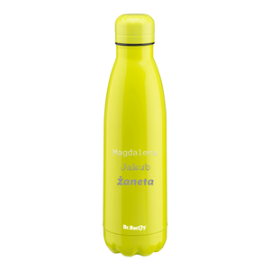 Butelka termiczna stalowa Dr.Bacty Atena 500 ml - Fluo Żółty - personalizowana grawerem