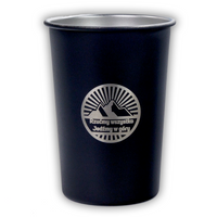 Kubek turystyczny ze stali nierdzewnej 350ml - Jedźmy w góry - Czarny mat