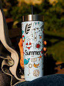 Contigo Luxe Tumbler - Kubek termiczny ze słomką - 720ml - Summer - Periwinkle