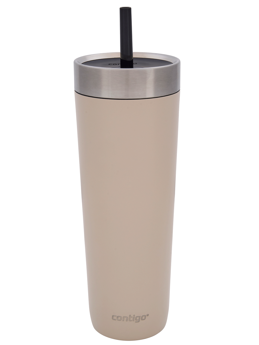 Contigo Luxe Tumbler - Kubek termiczny ze słomką z grawerem - 720ml - Brown Sugar