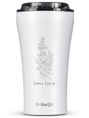 Kubek termiczny na kawę Dr.Bacty Apollo 2.0 360 ml "Hyzop lekarski" - Biały