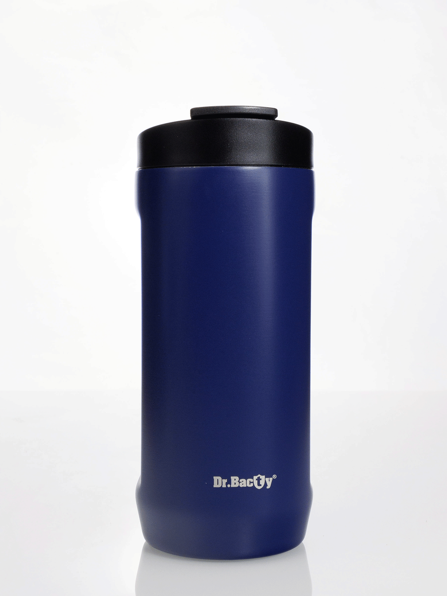 Kubek termiczny na kawę 2w1 Dr.Bacty Notus 360 ml - granatowy