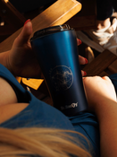 Dr.Bacty Apollo 2.0 - Kubek termiczny na kawę - "Lew" - 360 ml - Monaco Blue