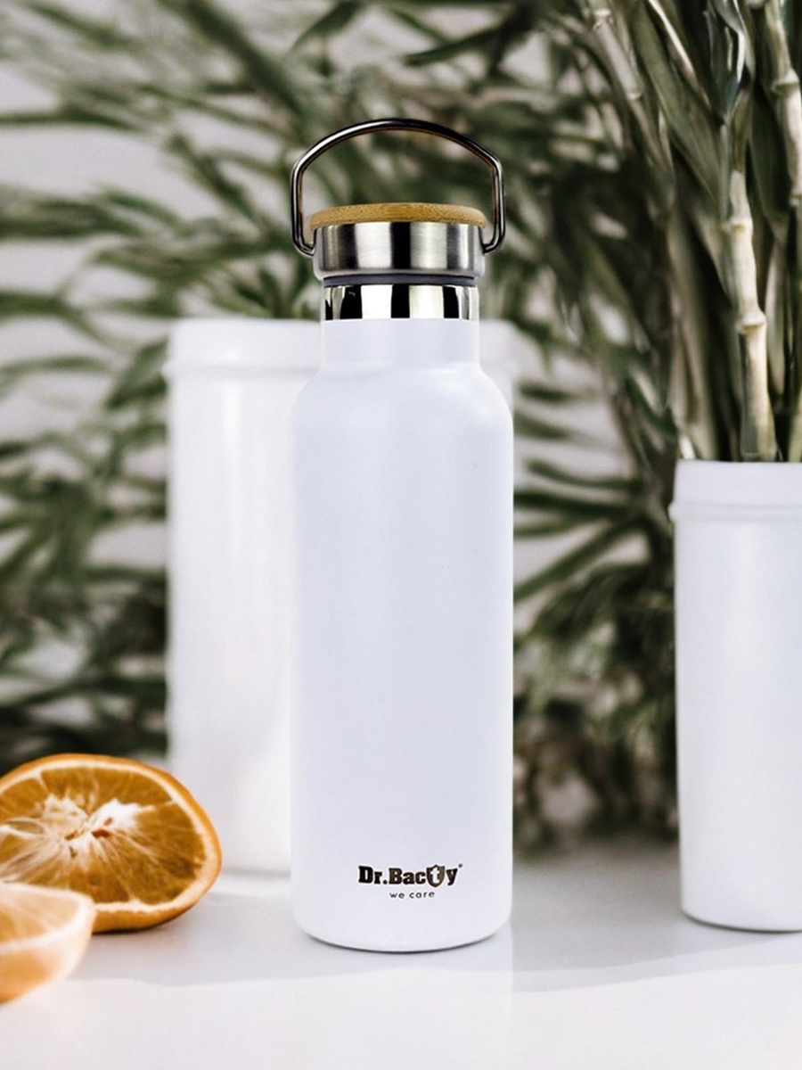 Dr.Bacty Iris - Butelka termiczna stalowa - 500 ml - biała