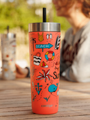 Contigo Luxe Tumbler - Kubek termiczny ze słomką - 720ml - Summer - Coral