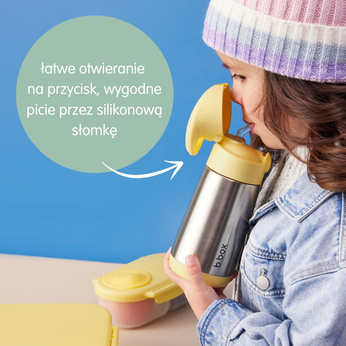 b.box Bidon Termiczny ze Słomką Stalowy 350ml Lemon Twist