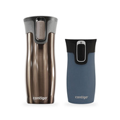 Contigo West Loop 2.0 Latte 470 ml + West Loop Mini Niebieski Metalik 300 ml - Zestaw kubków termicznych