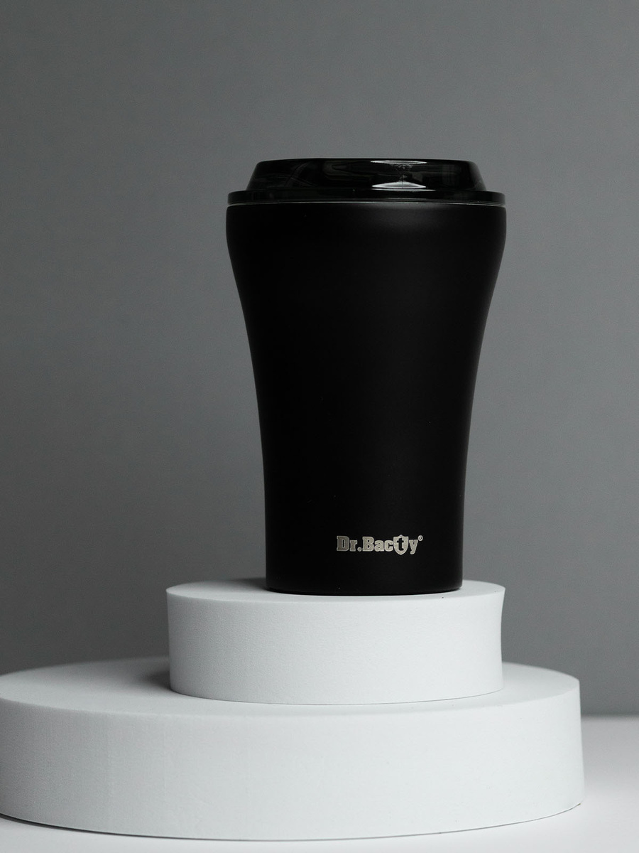 Kubek termiczny do kawy z powłoką ceramiczną Dr.Bacty Apollo 227 ml - czarny