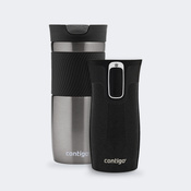 Contigo Byron 470 ml Gunmetal + West Loop Mini 300 ml czarny metalik - Zestaw kubków termicznych