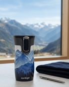 Contigo West Loop Mini - Kubek termiczny - 300ml - Góry w Dzień - Biały Metalik