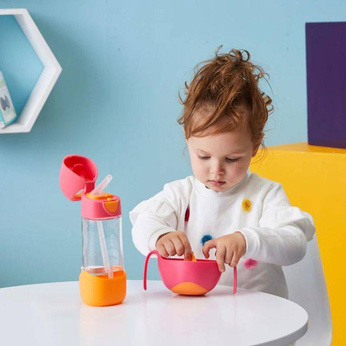 B.Box Butelka tritanowa ze słomką 450ml Lilac Pop