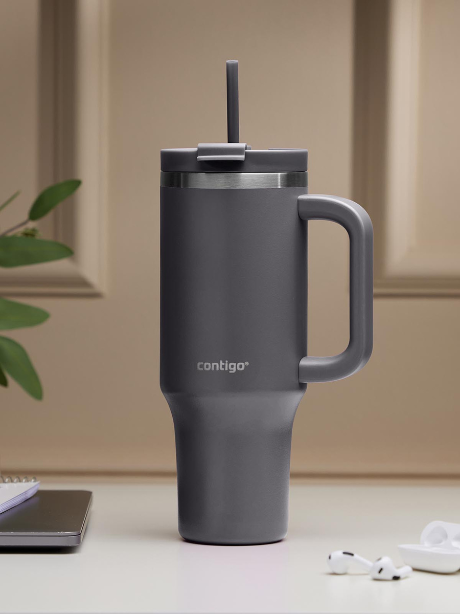 Contigo Streeterville Tumbler - Kubek termiczny ze słomką - 1200 ml - Darkstone