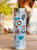 Contigo Luxe Tumbler - Kubek termiczny ze słomką - 720ml - Summer - Periwinkle