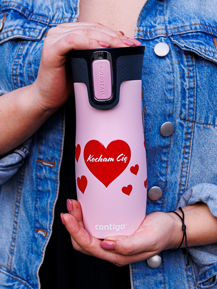 Contigo West Loop - Kubek termiczny - 470ml - różowy Mat Serca