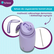 B.Box Butelka termiczna ze składanym ustnikiem – 1l Lilac Love