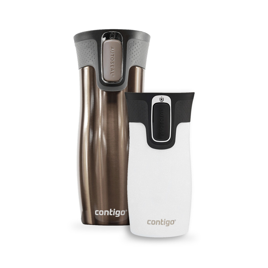 Contigo West Loop 2.0 Latte 470 ml + West Loop Mini Biały 300 ml - Zestaw kubków termicznych
