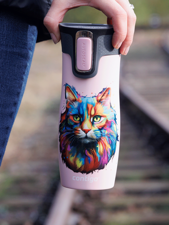 Contigo West Loop 2.0 - Kubek termiczny - 470ml - Kot - Różowy Mat