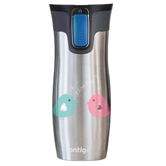 Contigo West Loop 2.0 - Kubek termiczny - 470ml - Ptaszkowe love- Stalowy