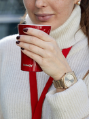 Dr.Bacty Apollo - Kubek termiczny do kawy - 227 ml - czerwony