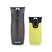Contigo West Loop grafitowy 470 ml + West Loop Mini 300 ml żółty metalik - Zestaw kubków termicznych