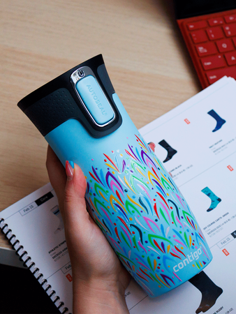 Contigo West Loop 2.0 - Kubek termiczny - 470ml - Floresy - błękitny Mat