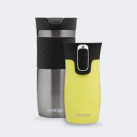 Zestaw Contigo Byron 470 ml Gunmetal + West Loop Mini 300 ml – żółty metalik