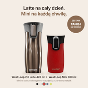 Contigo West Loop 2.0 Latte 470 ml + West Loop Mini Czerwony 300 ml - Zestaw kubków termicznych