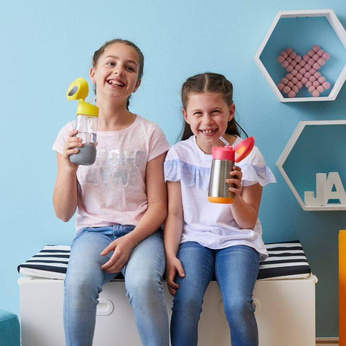 B.Box Butelka tritanowa ze słomką 450ml Strawberry Shake