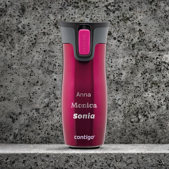 Kubek termiczny  z grawerem Contigo West Loop 2.0 470 ml - Malinowy