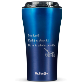 Dr.Bacty Apollo 2.0 - Kubek termiczny na kawę - Oda do młodości - 360 ml - Monaco Blue