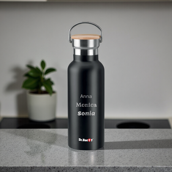 Butelka termiczna Dr.Bacty Iris 500 ml - czarny- personalizowana graerem