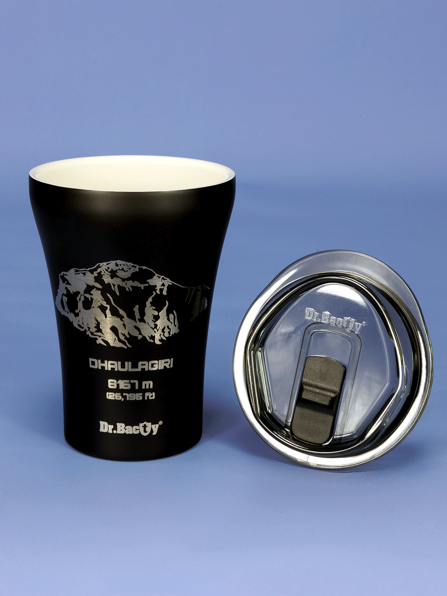 Dr.Bacty Apollo - Kubek termiczny do kawy - 227 ml - Dhaulagiri - czarny