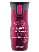 Contigo West Loop 2.0 - Kubek termiczny - 470ml - Jestem Nauczycielem - Malinowy