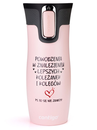 Kubek termiczny Contigo West Loop 2.0 470ml - Na odejście z pracy  - Różowy Mat