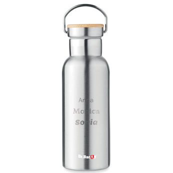 Butelka termiczna Dr.Bacty Iris 500 ml - srebrna- personalizowana grawerem