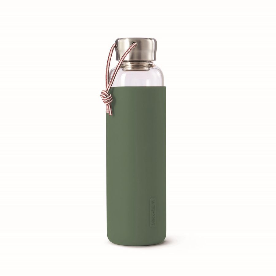 Black+Blum Butelka szklana na wodę 600ml oliwkowa
