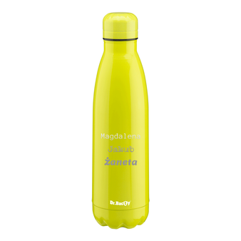 Butelka termiczna stalowa Dr.Bacty Atena 500 ml -  Fluo Żółty - personalizowana grawerem